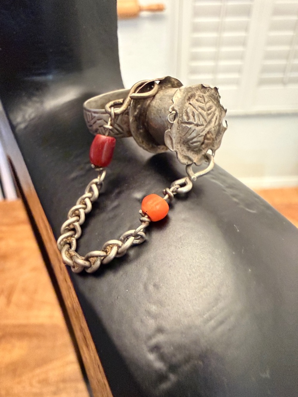 Antique Moroccan Silver Poison Ring Size 9